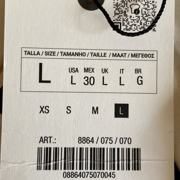 NWT. Zara ZW Collection Ecru/Black Printed Midi Dress. Size M, L. - Picture 10 of 13